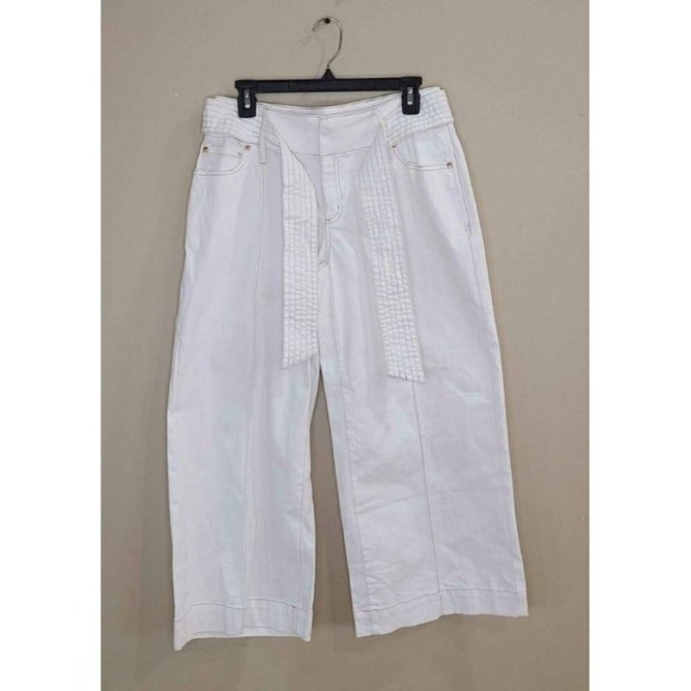 New Women's INC International Concepts Belted White Regular Fit Stretch …
